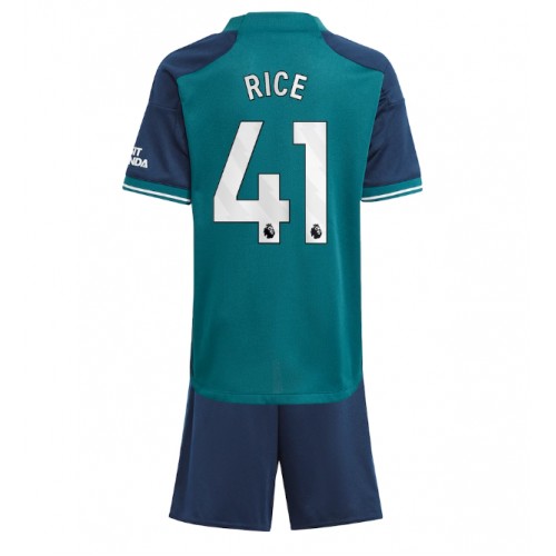 Otroški Nogometni dresi Arsenal Declan Rice #41 Tretji 2023-24 Kratek Rokav (+ Kratke hlače)